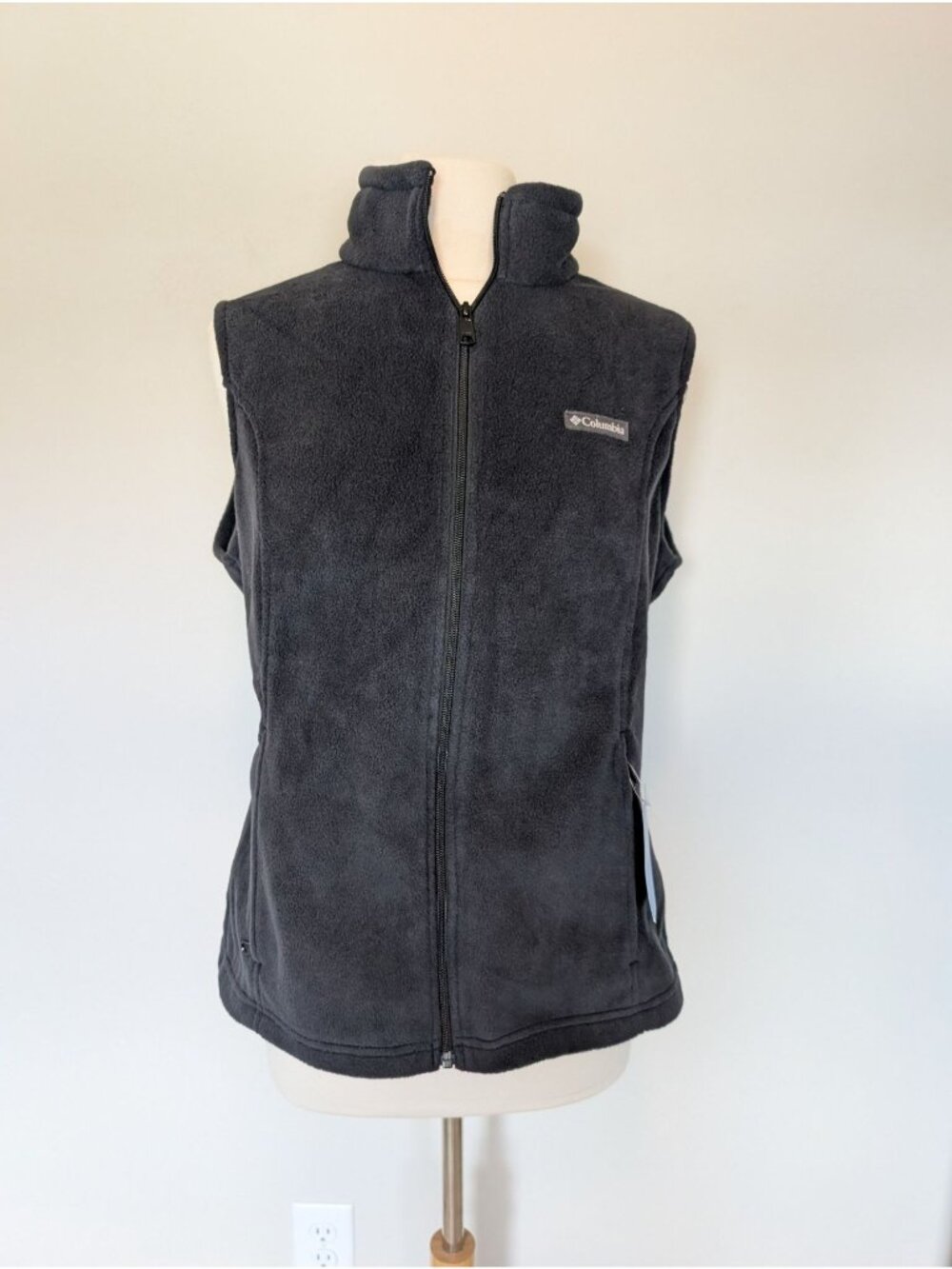 Columbia Womens Full-Zip Fleece Vest Soft Black New With Tags Large